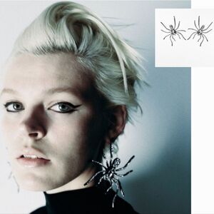 ZARA Rhinestone Spider Earrings